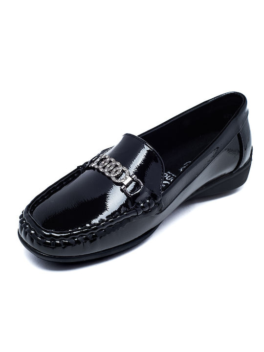 Soft & Flex Patent Leather Women's Moccasins in Black Color