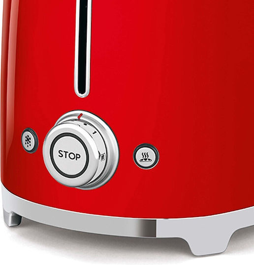 Smeg Φρυγανιέρα 2 Θέσεων 1500W Κόκκινη