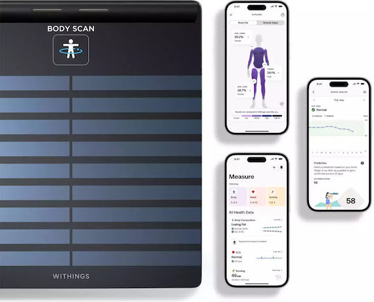 Withings Smart Bathroom Scale with Body Fat Counter Black 13700546707954