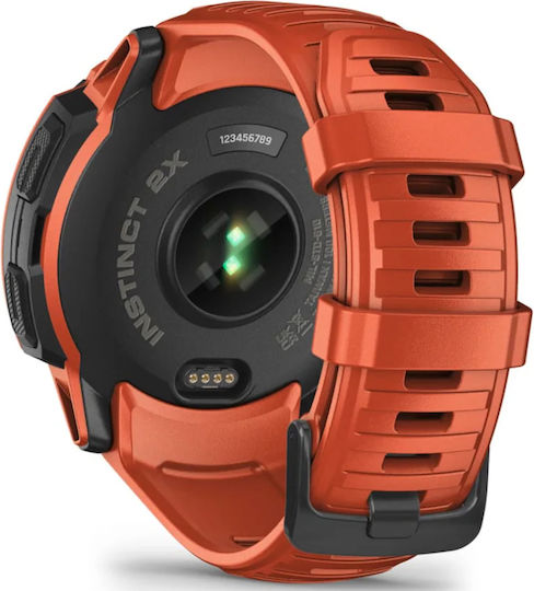 Garmin Instinct 2X Solar 50mm Wasserdicht Smartwatch mit Pulsmesser (Flame Red)
