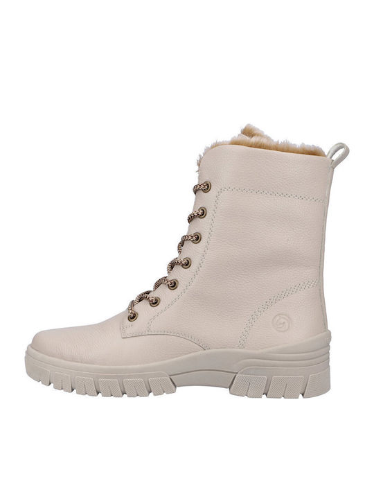 Leder Damen Chelsea Stiefeletten Beige