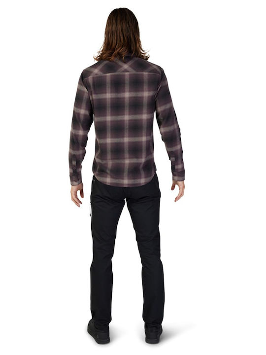 Fox Men's Shirt Long Sleeve Flannel Gray