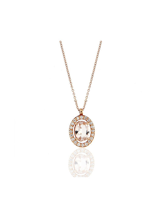 Senzio Belibasakis Necklace Rosette from Rose Gold 18k with Diamond