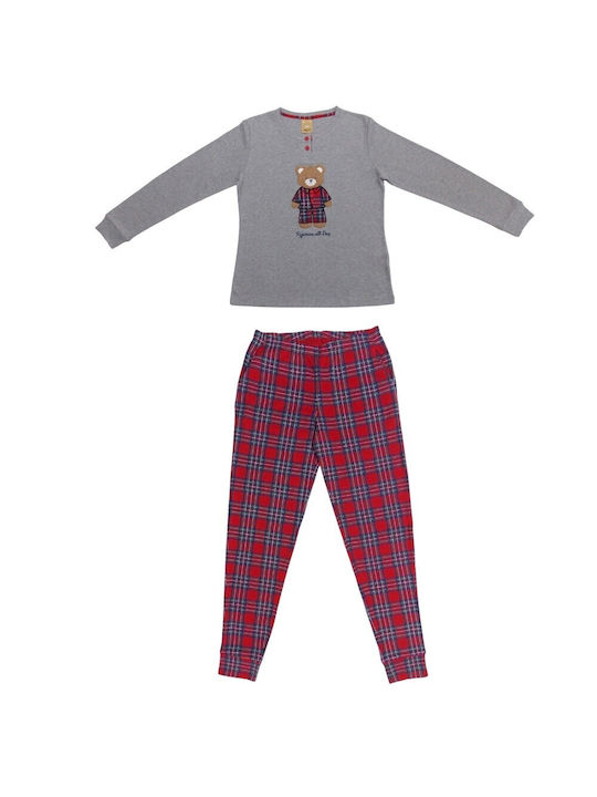 Noidinotte Winter Women's Pyjama Set Cotton Gray