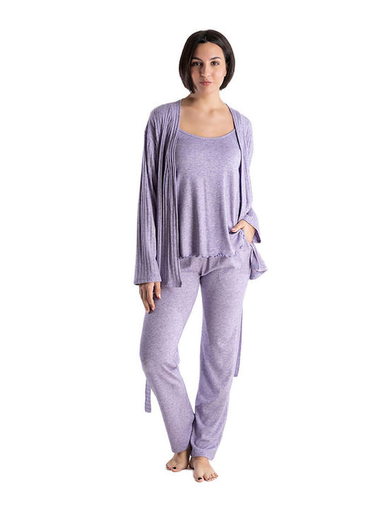 Rachel De iarnă Set Pijamale pentru Femei Violet