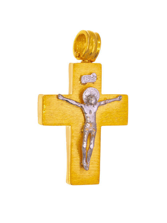 Senzio Belibasakis Men's Gold Cross 14K Double Sided