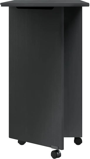 Чекмеджета за Бюро от Масивно Дърво с Колелца Сиви 105.5x39x74.5см