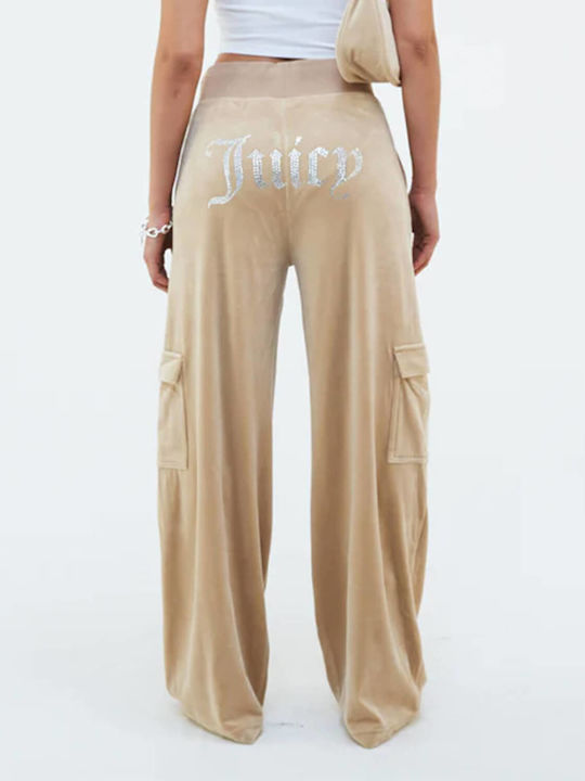Juicy Couture Women's Fabric Cargo Trousers in Brown