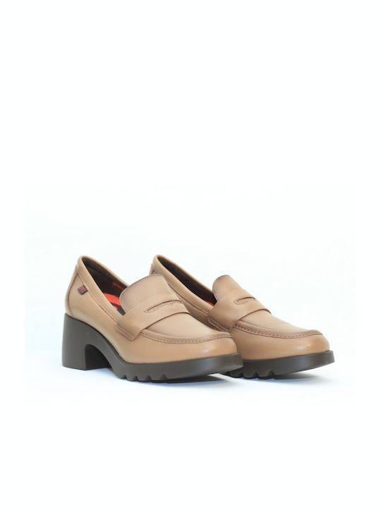 Pepe Menargues Leder Pumps mit mittelhohem Absatz Beige