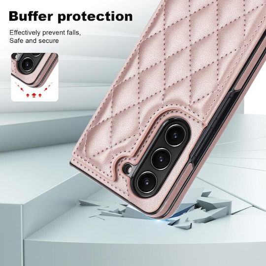 Puff Rhombus Umschlag Rückseite Kunststoff Rose Gold (Galaxy Z Fold5)