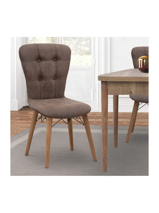 Palmira Dining Room Fabric Chair Brown 47x44x88cm