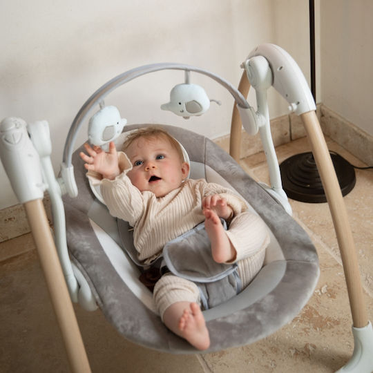 Bo Jungle Elektrisch Baby Relax Schaukel Dolphy mit Musik und Vibration Gray für Kind bis 9kg