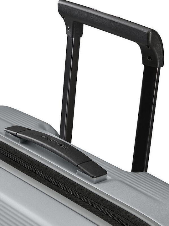Samsonite NUON Μεσαία Βαλίτσα Ταξιδίου Σκληρή Ασημί με 4 Ρόδες Ύψους 69εκ.