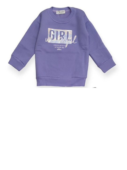 Action Sportswear Kids Clothing Set with Lilac Pants 2 Pieces