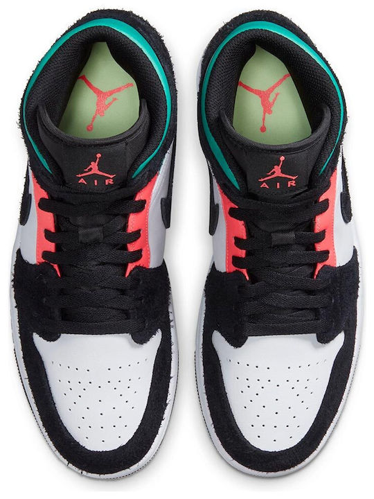 Air  1 Mid Herren Stiefel White / Black / Pink / Green
