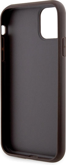 Guess Metal Logo Задна корица Пластмаса / Метал с Каишка Кафяв (Apple iPhone 11/XR)