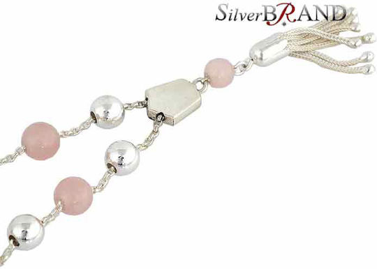 SilverBrand.gr Κομπολόι από Ασήμι Μήκους 1εκ. Ροζ