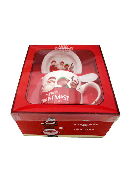 Christmas Mug Glass Transparent L9xW9xH10cm 1pcs