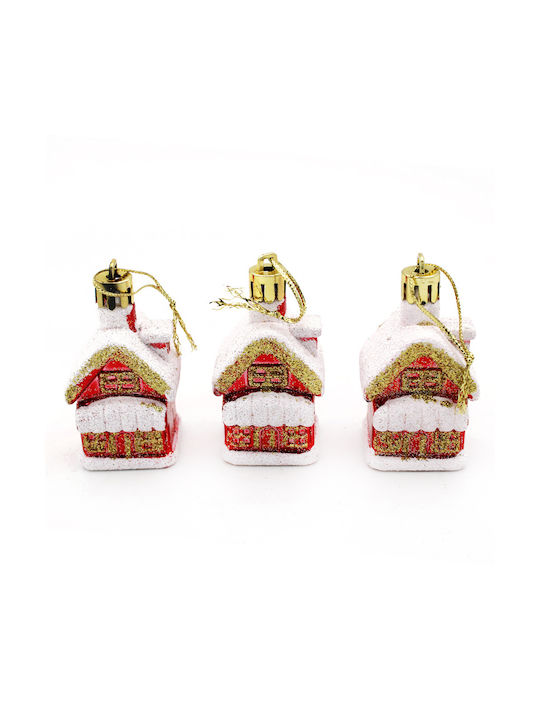 Κρεμαστά Christmas House Ornament 3.5x6cm 3pcs