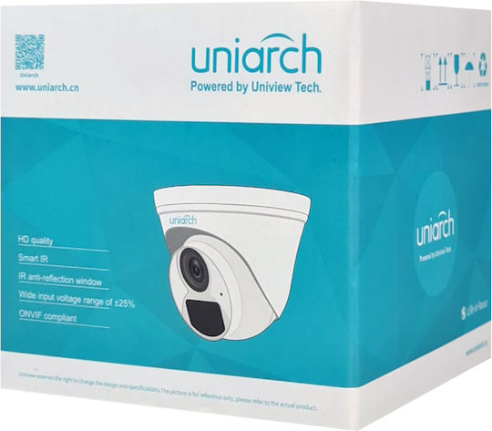 Uniarch IPC-T124-APF28K IP Cameră de Supraveghere Full HD+ 4MP Rezistentă la apă cu Comunicare Bidirecțională și Lentilă 2.8mm