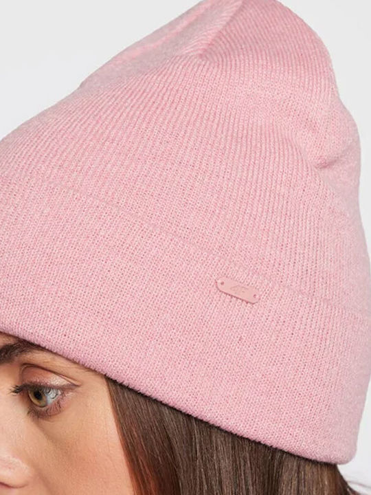 Beanie Ανδρικός Σκούφος Πλεκτός σε Ροζ χρώμα