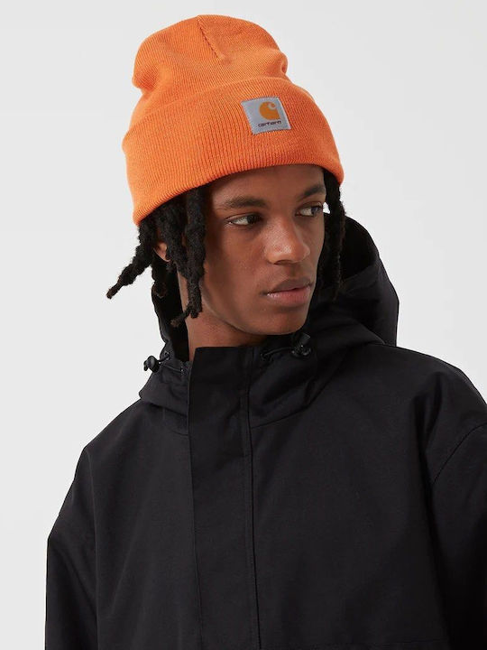 Beanie Unisex Σκούφος Πλεκτός σε Πορτοκαλί χρώμα