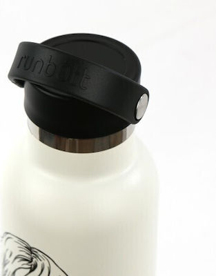 Runbott Bottle Thermos Stainless Steel White 600ml with Handle