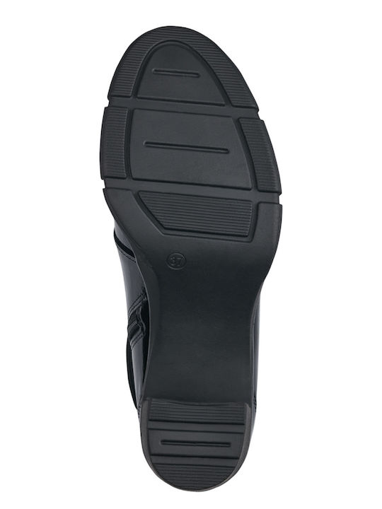 Women's Ankle Boots made of Patent Leather with High Heel Black