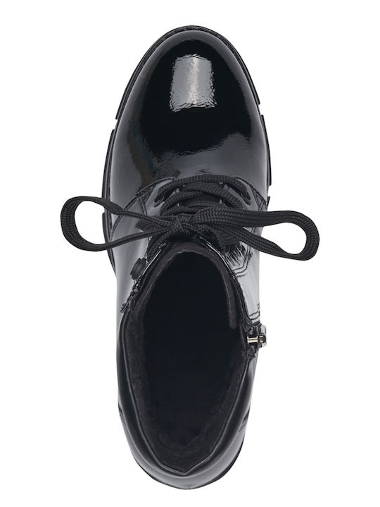 Women's Ankle Boots made of Patent Leather with High Heel Black