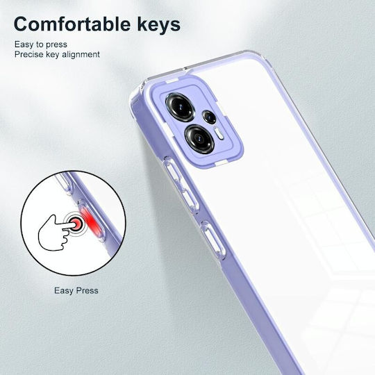 Color Frame Διάφανη Back Cover Σιλικόνης Μωβ (Moto G13)