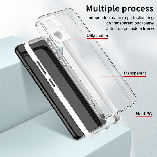 Color Frame Διάφανη Back Cover Σιλικόνης Λευκό (Moto G13)