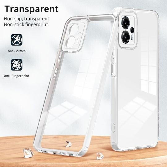 Color Frame Διάφανη Back Cover Σιλικόνης Λευκό (Moto G13)