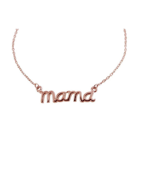 SilverBrand.gr Necklace from Pink Gold Plated Silver