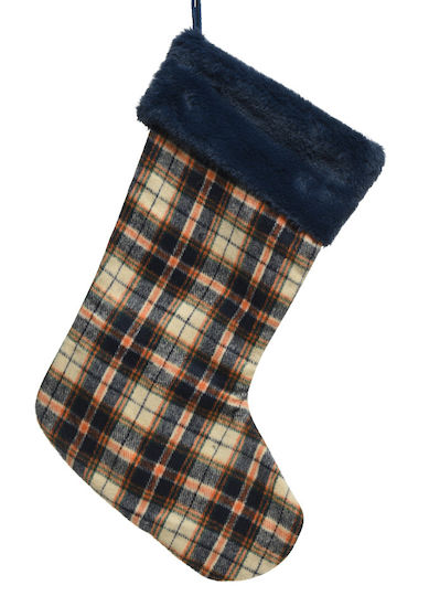Christmas Decorative Fabric Brown Socks H45cm 520610
