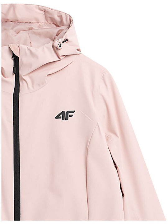 4F 4FAW23TJACF120-56S Γυναικείο Μπουφάν για Σκι & Snowboard Ροζ