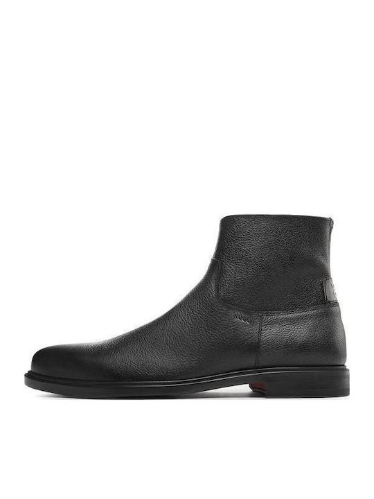 Leder Schwarz Herrenstiefel