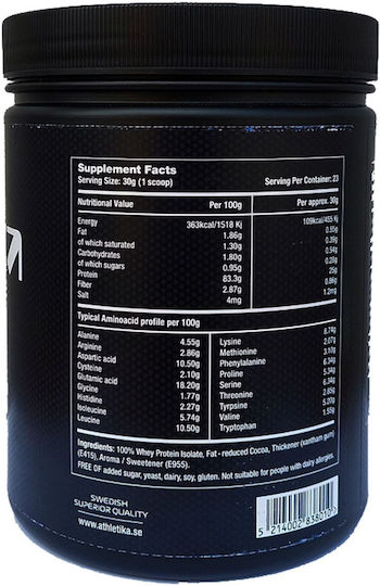 Athletika Sport Nutrition Πρωτεΐνη Ορού Γάλακτος με Γεύση Σοκολάτα 700gr