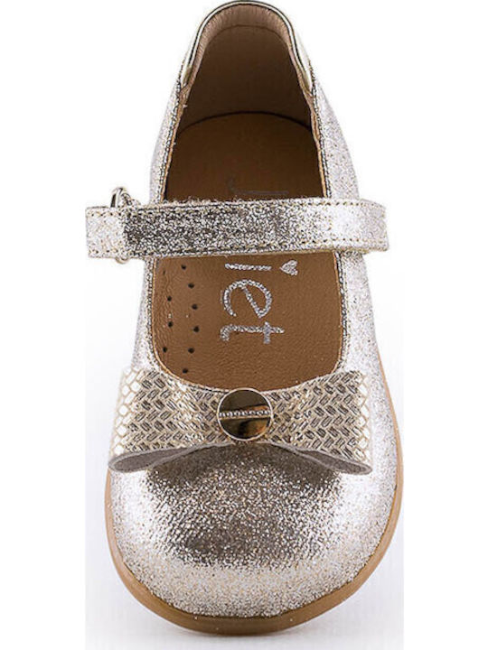 Kids Ballerinas with Hoop & Loop Closure Gold