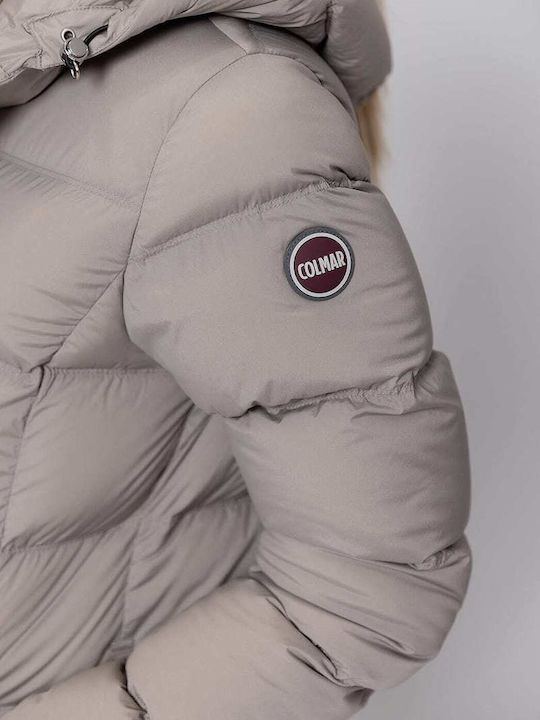 Lungă Jachetă de femei Puffer Waterproof Gri