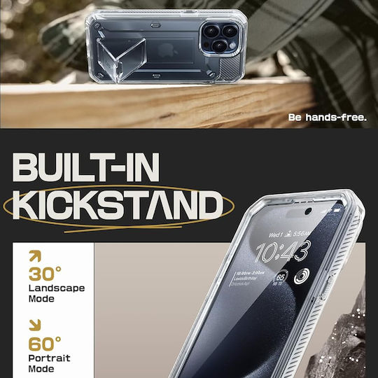 Supcase Unicorn Beetle Pro Umschlag Rückseite Silikon 2mm Transparent (iPhone 15 Pro)