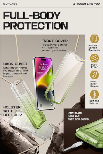 Supcase Unicorn Beetle Pro Задна корица Силикон 2мм Зелен (iPhone 15 Pro Max)