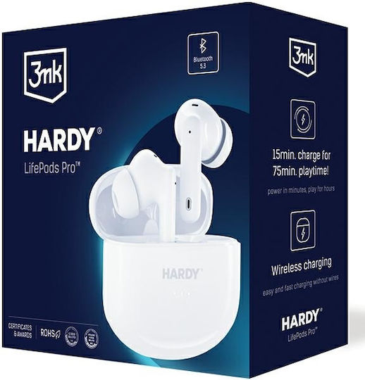 3MK Lifepods Pro In-ear Bluetooth Handsfree Ακουστικά με Θήκη Φόρτισης Λευκά