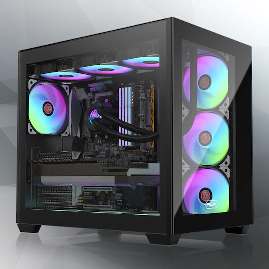 Raijintek Paean C7 Геймърско бюро Midi Tower Компютърна кутия със страничен прозорец Черен