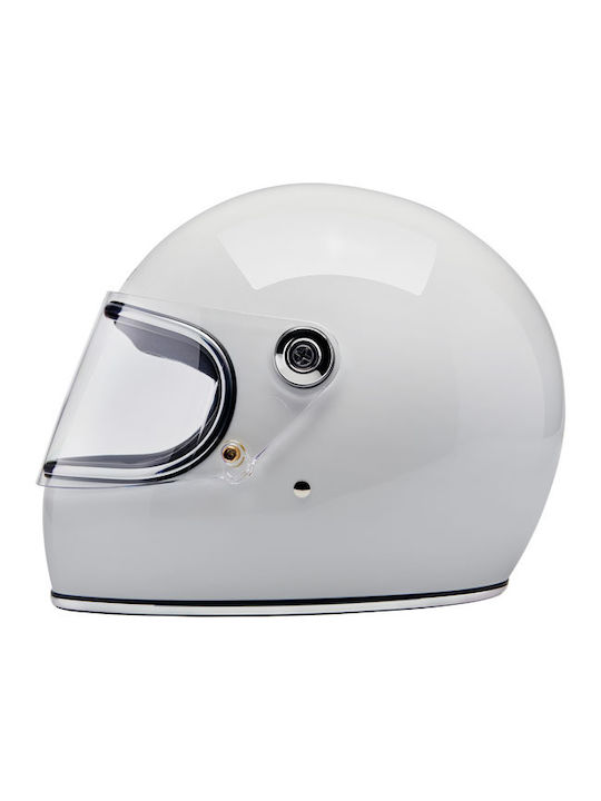 Biltwell Gringo S Gloss White Motorcycle Helmet Full Face DOT / ECE 22.05