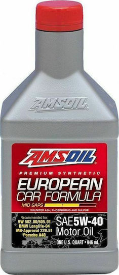 Amsoil European Motor Oil Συνθετικό Λάδι Αυτοκινήτου 5W-40 0.946lt