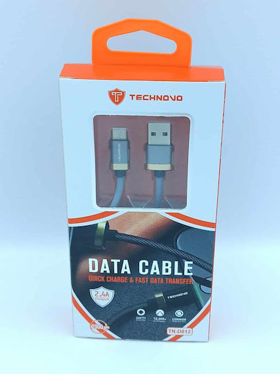 Technovo USB 2.0 Kabel USB Typ-C männlich - USB-A Schwarz 2m TN-D012
