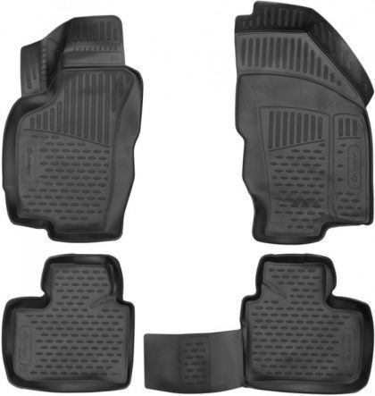 Novline Satz Vorder- und Hintermatten Wannenartig 4Stück aus TPE für Alfa Romeo Alfa 156 1997-2006 Schwarz