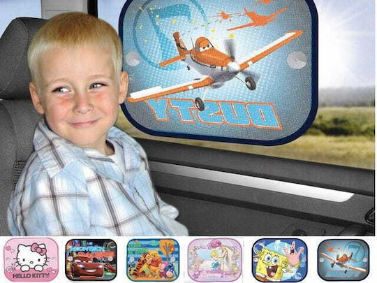 AMiO Πλαϊνά Σκίαστρα Αυτοκινήτου με Βεντούζα Mickey 44x35εκ. 2τμχ