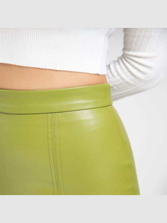 Piele Mini Fustă Verde