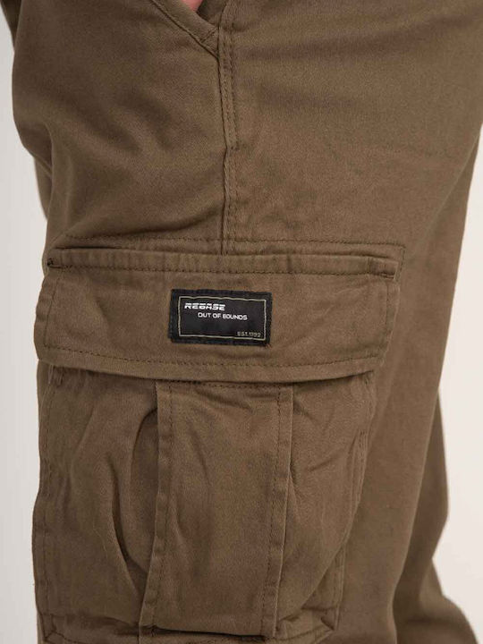 Trousers Cargo Elastic in Slim Fit Khaki